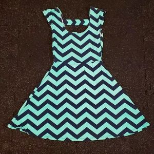 Fun Navy Blue and Green Dress